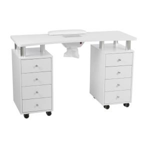 Manikyrbord i vitt trä med dammsug