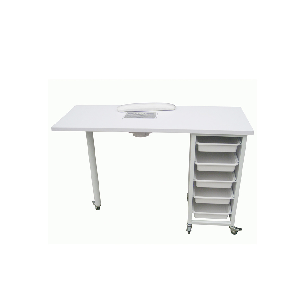 Manikyrbord i vitt med dammsug