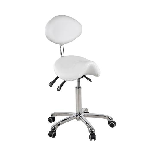 Sadelstol m ryggstöd, extra reglerbar, vit