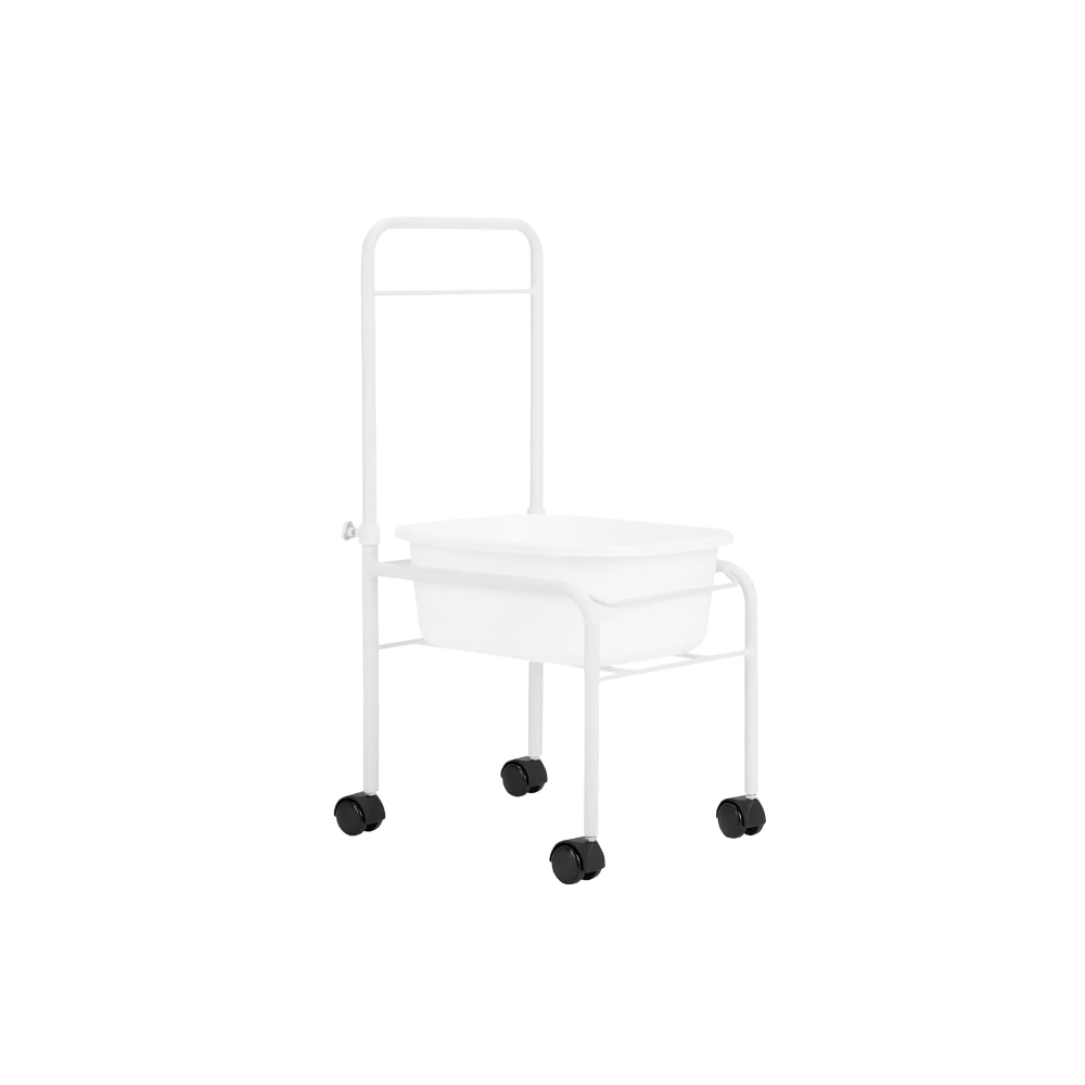 Fotkarsställning med handtag och fotkar, vit