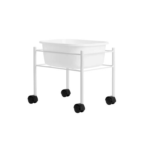 Fotkarsställning med fotkar och hjul, vit