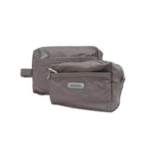 Sminkväska/necessär grå, 12x18x6 cm