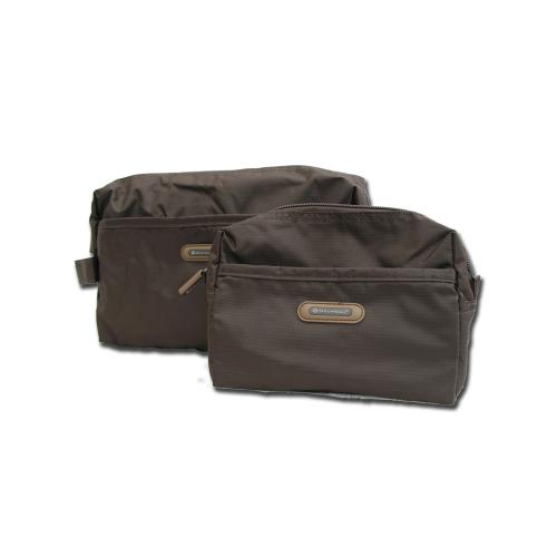 Sminkväska/necessär brun, 12x18x6 cm