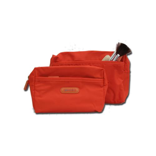 Sminkväska/necessär orange/röd, 12x18x6 cm