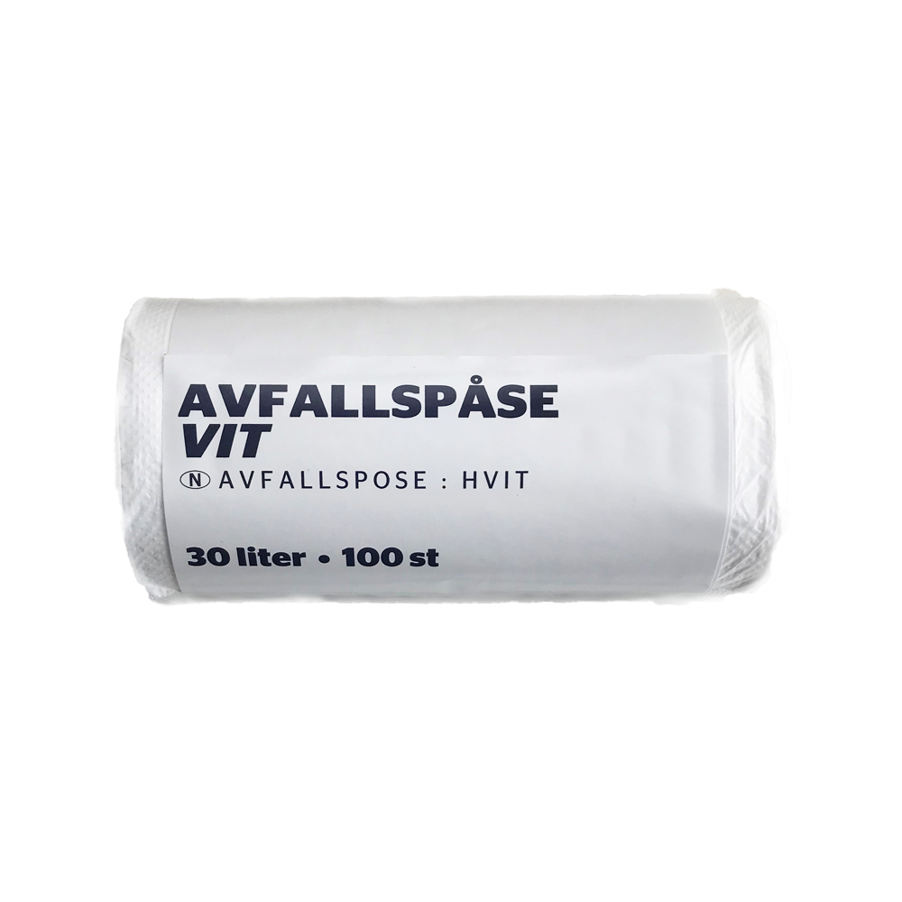 Avfallspåsar vit. 100 st/frp