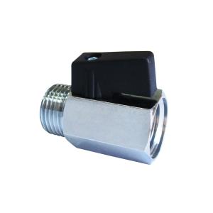 Minikulventil 3/8" utvändig / invändig svart vred.