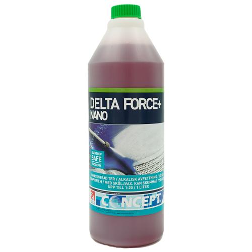 Delta Force +Nano, Alkaliskt förtvättmedel med vaxeffekt, koncentrat 1 Liter.