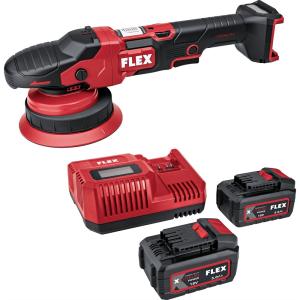 Flex Polermaskin XFE2 15 / 18-EC Set med 2 x 5,0 Ah Batterier samt snabbladdare