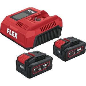 Flex Batteripaket 18V 2 x 5,0 Ah + intelligent snabbladdare.