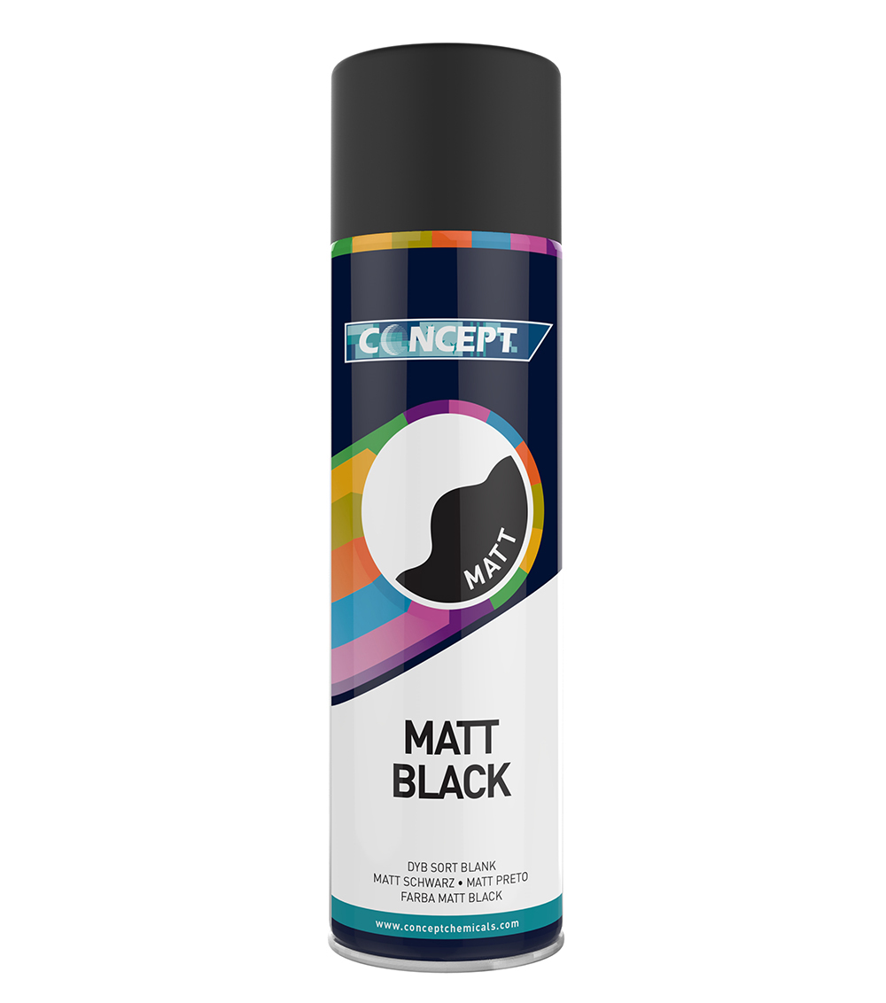 Matt Black, matt sprayfärg, aerosol 500 ml.