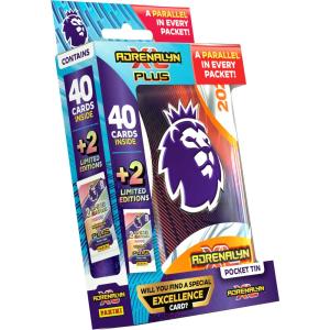 1st Pocket Tin Panini Adrenalyn XL Premier League PLUS 2025 [Färg på tinen varierar]