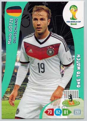 One to Watch, 2014 Adrenalyn World Cup #113 Mario Götze
