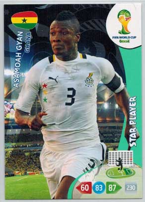 Star Player, 2014 Adrenalyn World Cup #176 Asamoah Gyan