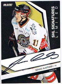 2009-10 SHL Limited Signatures s.2 #5 Jonas Almtorp Luleå HC /25