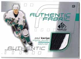 Paul Kariya 2001-02 SP Game Used Authentic Fabric #AFPK