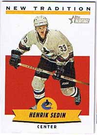 Henrik Sedin 2000-01 Topps Heritage New Tradition #NT9