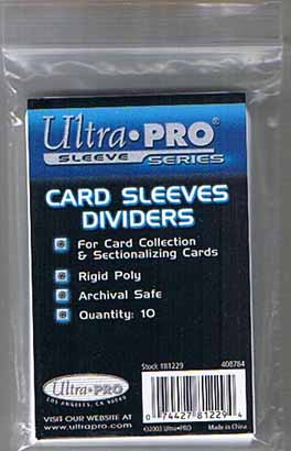 Card Sleeves Dividers, 10 Pack