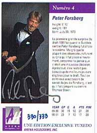 Peter Forsberg 1991 Arena Draft Picks Autographs French #4