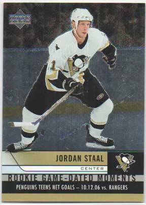 Jordan Staal 2006-07 Upper Deck Rookie Game Dated Moments #RGD22