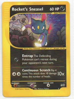 Pokémon, Best of Black Star Promos, Rockets Sneasel - 5/9 - "Winner" Rare