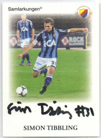Samlarkungens fotbollsautografer, Djurgården Fotboll #02 Simon Tibbling /20