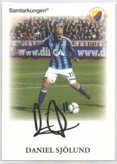 Samlarkungens fotbollsautografer, Djurgården Fotboll #08 Daniel Sjölund /20
