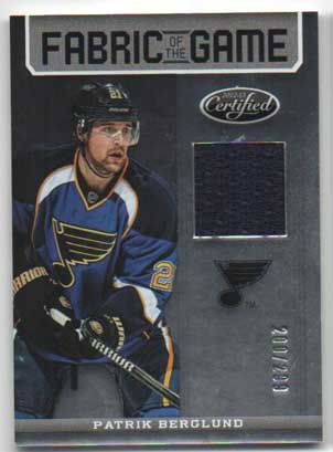 Patrik Berglund 2012-13 Certified Fabric of the Game #4 /299
