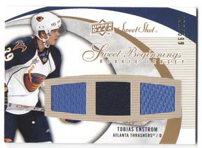 Tobias Enstrom/ Tobias Enström 2007-08 Sweet Shot #130 Jersey RC /599