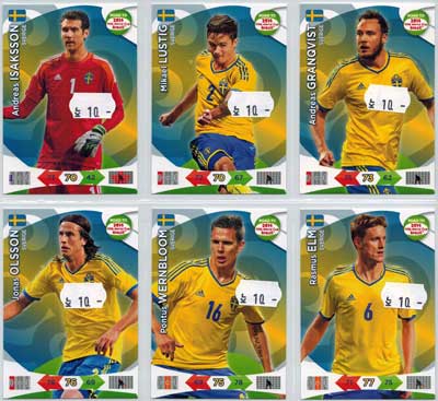 Grundkort Sverige, 2013-14 Adrenalyn Road to the World Cup, Välj från lista