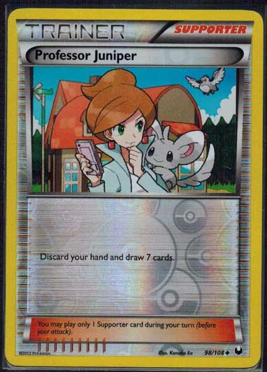 Pokémon, Dark Explorers, Professor Juniper - 98/108 - Uncommon - Reverse Foil