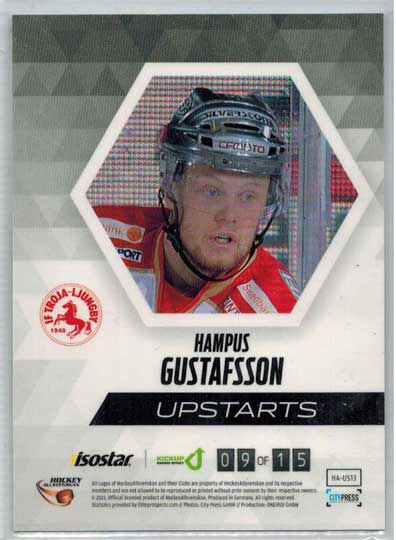 UPSTARTS PARALLEL, 2013-14 HockeyAllsvenskan #HA-US13 Hampus Gustafsson 09/15
