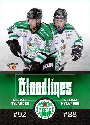 BLOODLINES, 2013-14 HockeyAllsvenskan #HA-BL01 Michael Nylander / William Nylander RÖGLE BK
