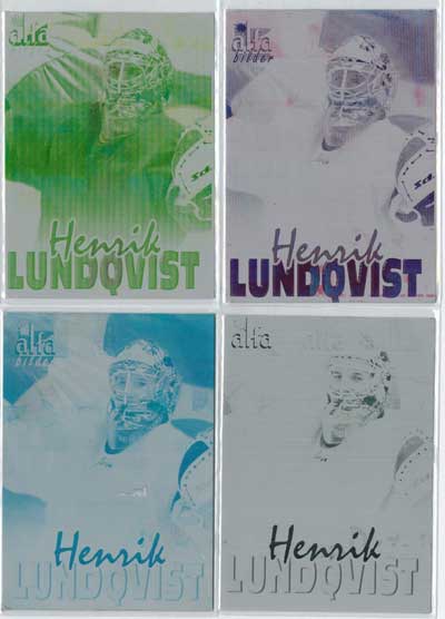 Henrik Lundqvist, 2004-05 Swedish Alfabilder Alfa Stars #30, Press Plate Set 1/1