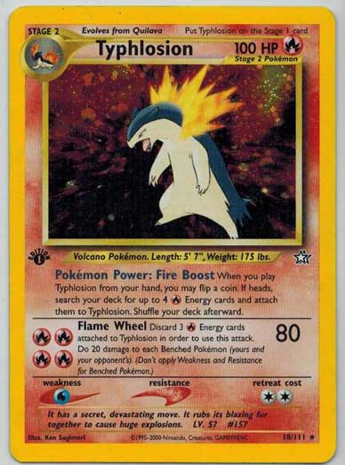 Pokémon, Neo Genesis 1st Edition, Typhlosion - 18/111 - Holo Rare - Played