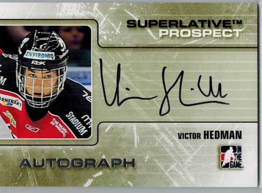 Victor Hedman 2009-10 ITG Superlative Prospect Autographs Silver #PAVH 7/40