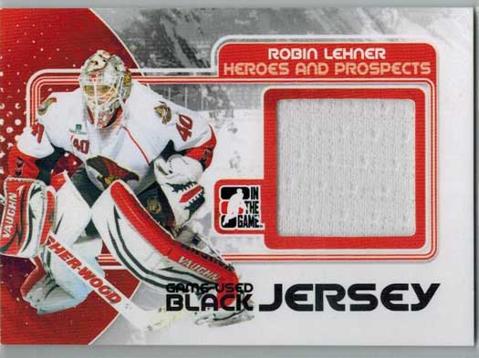Robin Lehner 2010-11 ITG Heroes and Prospects Game Used Jerseys Black #M55