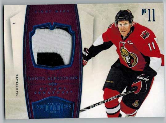 Daniel Alfredsson 2010-11 Dominion Jerseys Prime Nameplate #68 /25