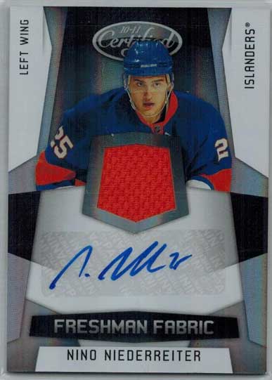 Nino Niederreiter 2010-11 Certified #200 Jersey Autograph RC /499, New York Islanders