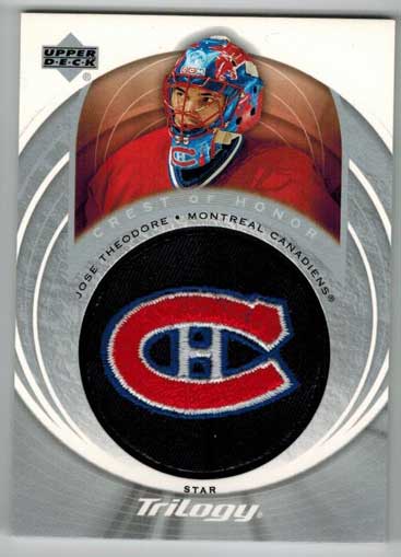 Jose Theodore 2003-04 Upper Deck Trilogy #119 Crest Of Honor