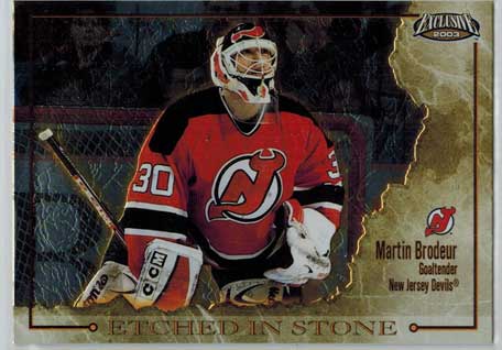 Martin Brodeur 2002-03 Pacific Exclusive Etched in Stone #7