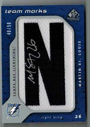 Martin St. Louis 2008-09 SP Game Used Team Marks #TMMS