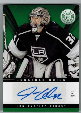 Jonathan Quick 2013-14 Totally Certified Signatures Green #TSJQ /5