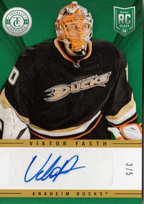 Viktor Fasth 2013-14 Totally Certified Rookie Signatures Green /5 #TRVF