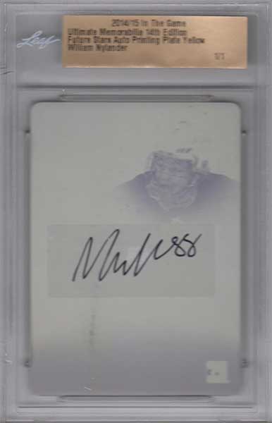 William Nylander 2014-15 ITG Ultimate Future Watch Auto Printing Plate Yellow 1/1 