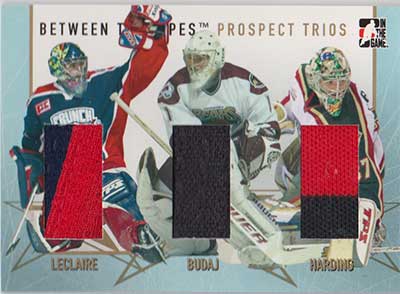 Pascal Leclaire/Peter Budaj/Josh Harding 2006-07 Between The Pipes Prospect Trios Gold #PT02