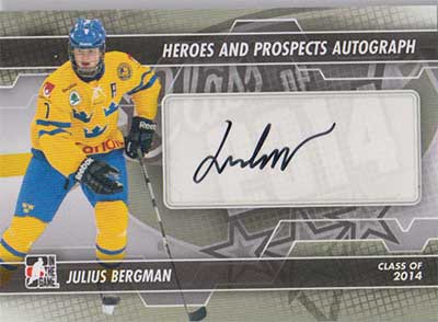 Julius Bergman 2013-14 ITG Heroes and Prospects Autographs #AJB