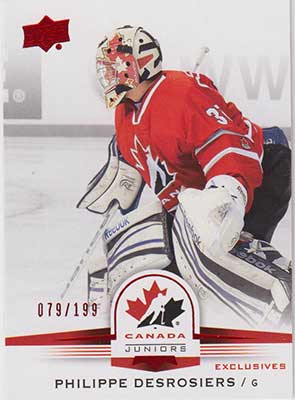 Philippe Desrosiers 2014-15 Upper Deck Team Canada Juniors Red #11 /199