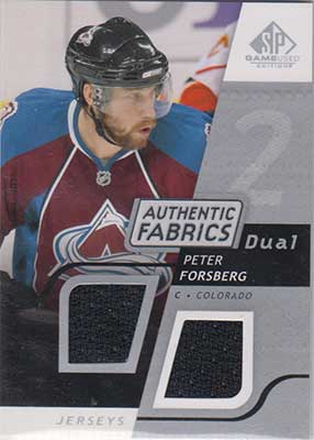 Peter Forsberg 2008-09 SP Game Used Dual Authentic Fabrics #AFPF