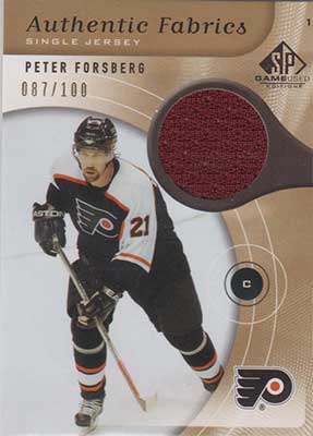 Peter Forsberg 2005-06 SP Game Used Authentic Fabrics Gold #AFPF /100