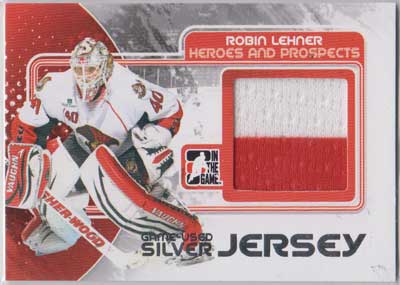 Robin Lehner 2010-11 ITG Heroes and Prospects Game Used Jerseys Silver #M55